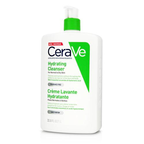 CeraVe Hydrating Cleanser Face & Body Cream for Normal to Dry Skin Ενυδατική Κρέμα Καθαρισμού Προσώπου, Σώματος για Κανονική & Ξηρή Επιδερμίδα 1Lt